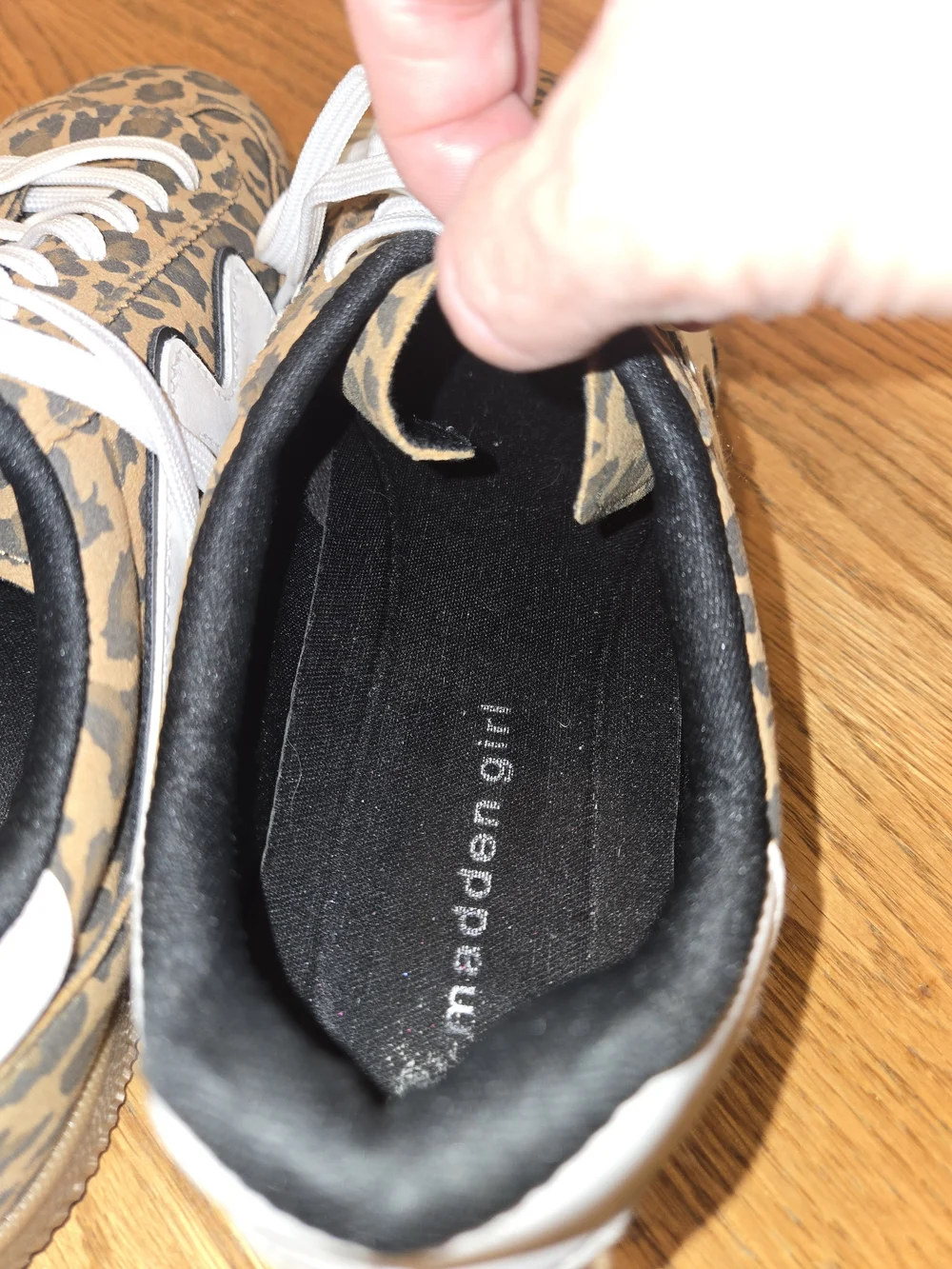 Madden Girl Women's Leopard Print Low Top Lace-Up Sneakers Tan/Black/White 10